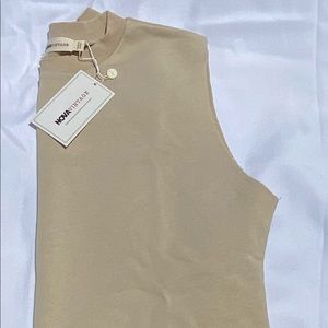 Tan Muscle Crop Tank